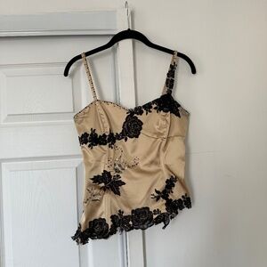 Tan Adrianna Papéll corset top
